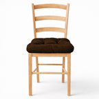 Cojín Para Silla Comedor 6pz Con Cintas De Sujeción Marrón Oscuro