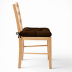 Cojín Para Silla Comedor 6pz Con Cintas De Sujeción Marrón Oscuro