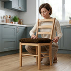 Cojín Para Silla Comedor 6pz Con Cintas De Sujeción Marrón Oscuro