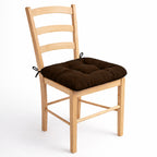 Cojín Para Silla Comedor 6pz Con Cintas De Sujeción Marrón Oscuro