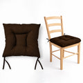 Cojín Para Silla Comedor 6pz Con Cintas De Sujeción Marrón Oscuro