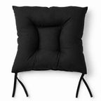 Cojín Para Silla Comedor 6pz Con Cintas De Sujeción Negro