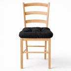 Cojín Para Silla Comedor 6pz Con Cintas De Sujeción Negro