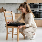 Cojín Para Silla Comedor 6pz Con Cintas De Sujeción Negro