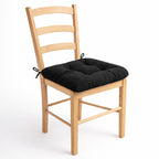 Cojín Para Silla Comedor 6pz Con Cintas De Sujeción Negro