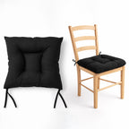 Cojín Para Silla Comedor 6pz Con Cintas De Sujeción Negro