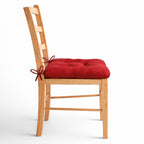 Cojín Para Silla Comedor 6pz Con Cintas De Sujeción Rojo