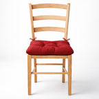 Cojín Para Silla Comedor 6pz Con Cintas De Sujeción Rojo