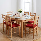 Cojín Para Silla Comedor 6pz Con Cintas De Sujeción Rojo