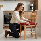 Cojín Para Silla Comedor 6pz Con Cintas De Sujeción Rojo