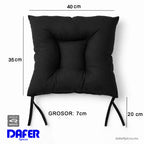 Cojín Para Silla Comedor 6pz Con Cintas De Sujeción Negro
