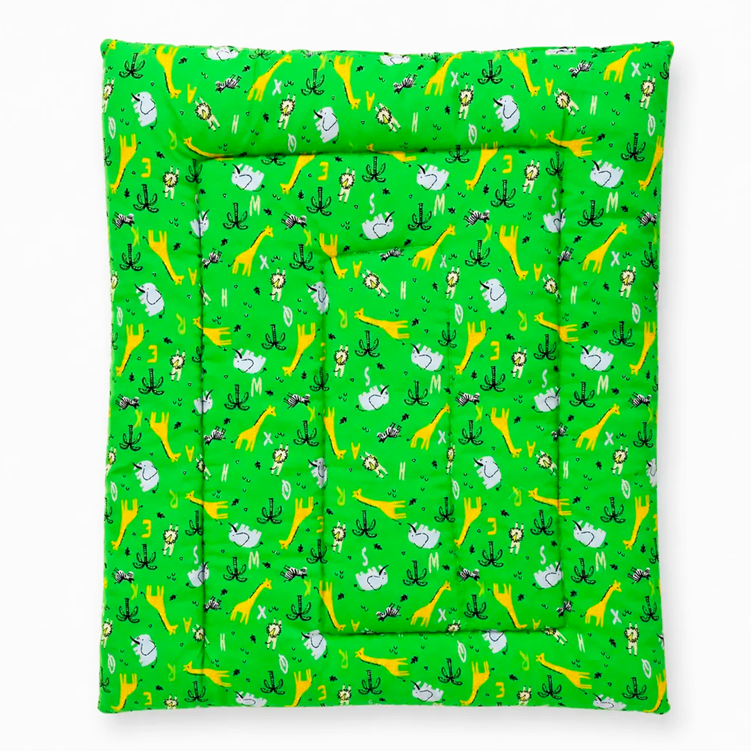 Tapete Estampado Y Acolchado Transportadora Para Mascota Safari Verde
