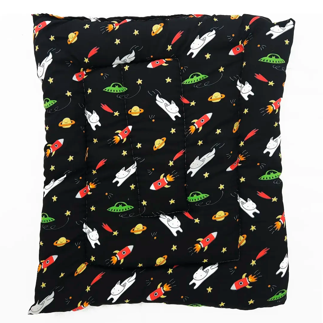 Tapete Estampado Y Acolchado Transportadora Para Mascota Space Cat