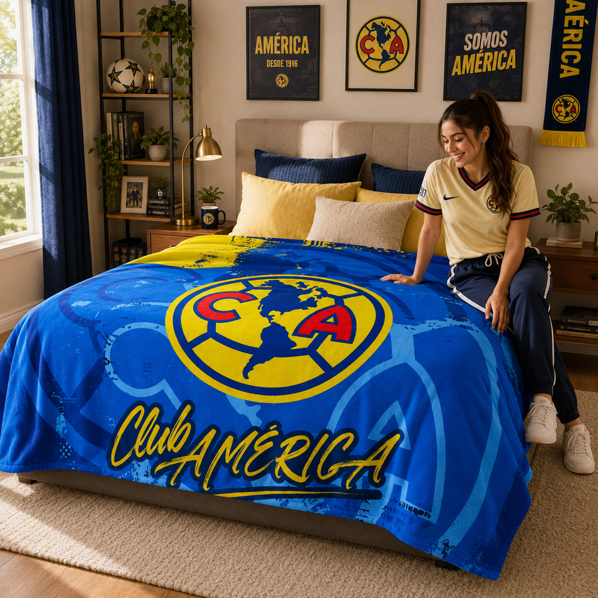 Frazada Ligera Super Suave Matrimonial Futbol Providencia® Club América
