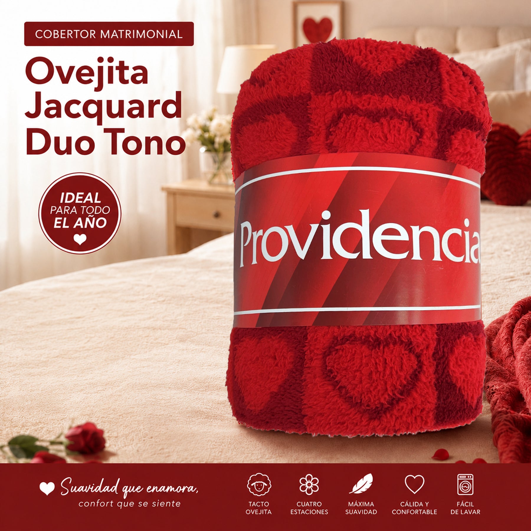 Cobertor Suave Ligero San Valentín 180x210m Providencia®