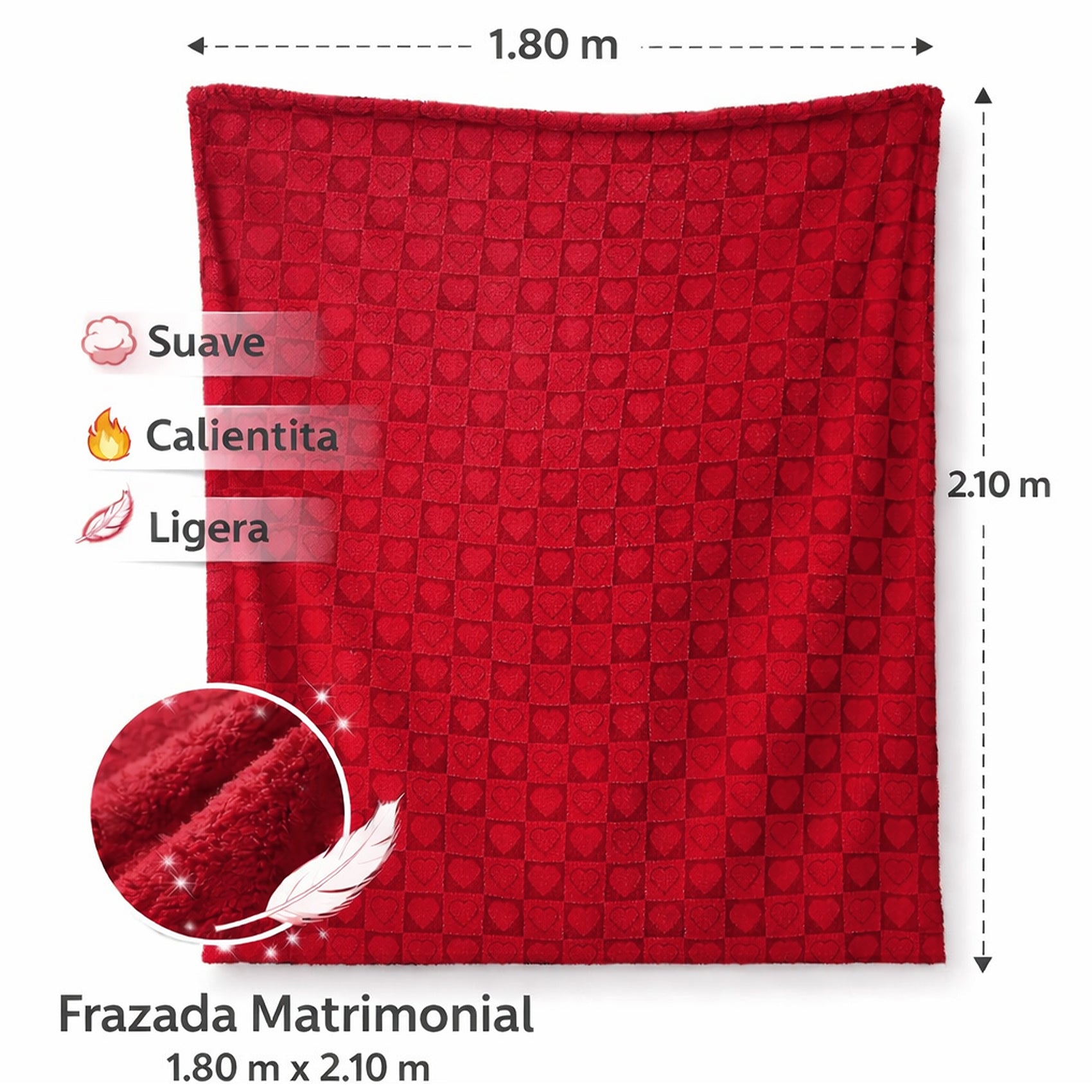 Cobertor Suave Ligero San Valentín 180x210m Providencia®