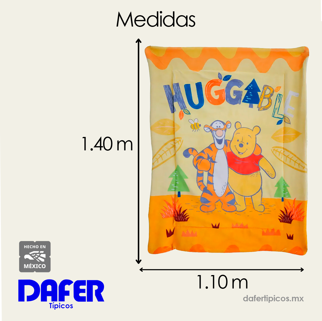 Cobertor Edredón Cunero Para Bebé 1.10mx1.40m Providencia® Tigger y Pooh