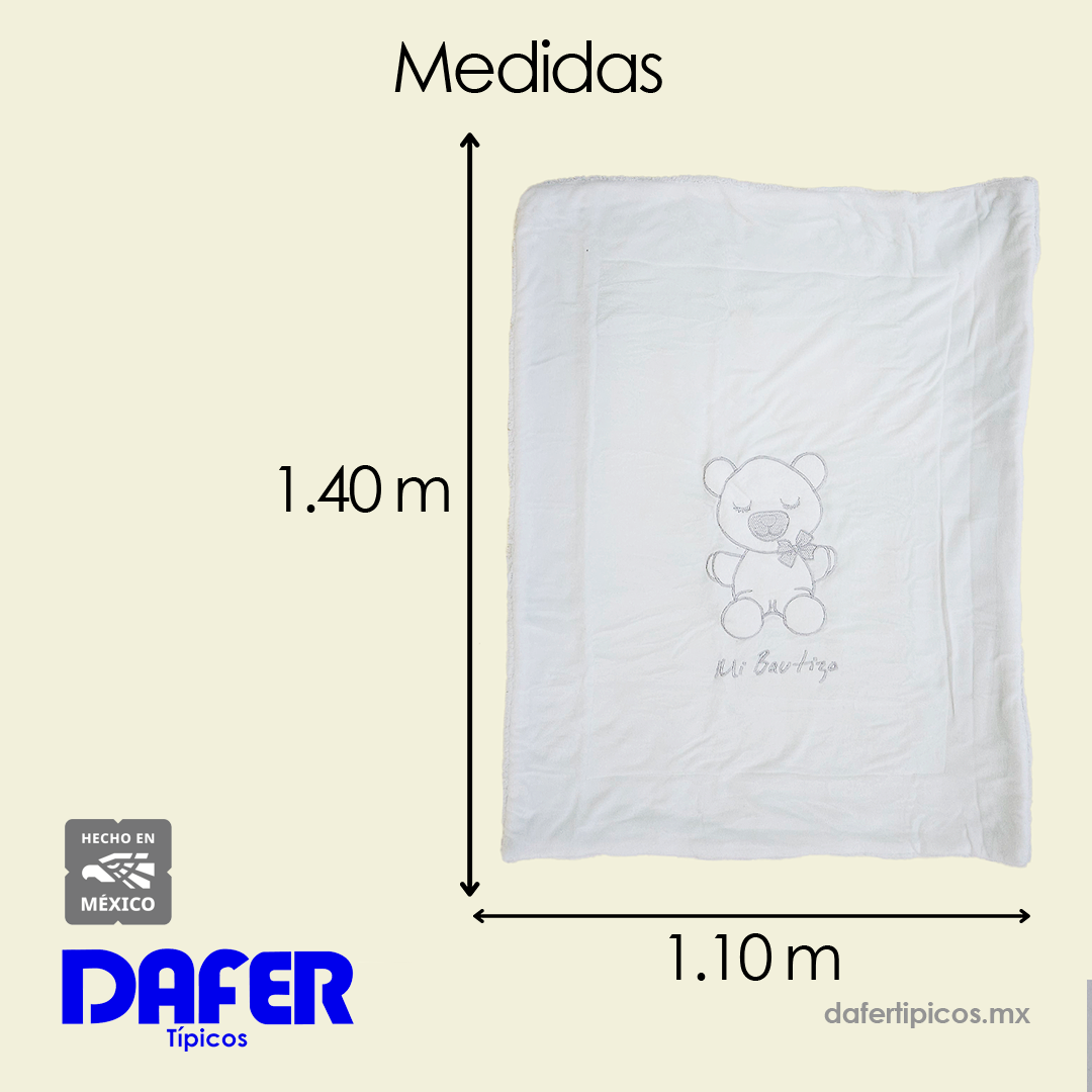 Cobertor Edredón Cunero Para Bebé 1.10mx1.40m Providencia® Teddy Bautizo