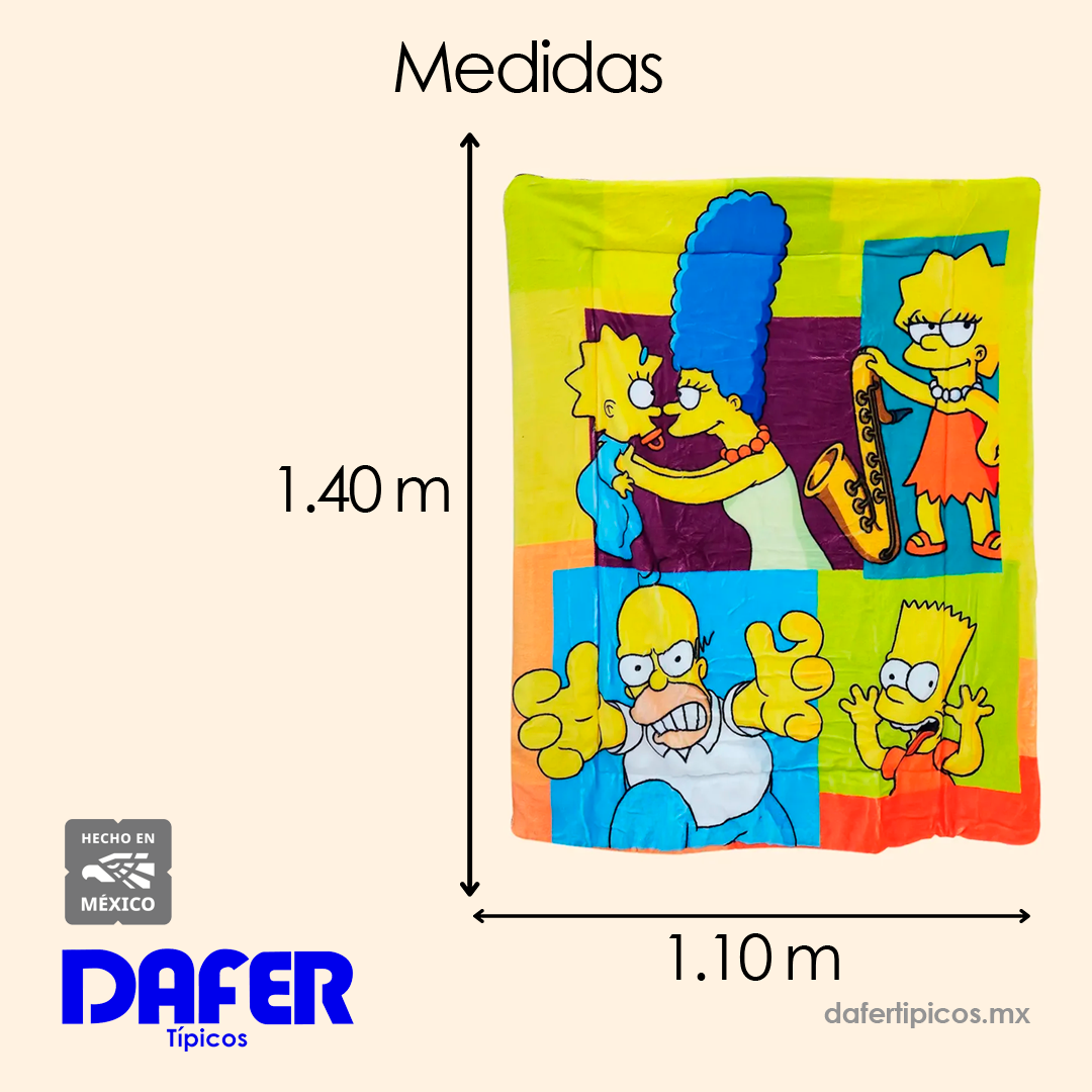 Cobertor Edredón Cunero Para Bebé 1.10mx1.40m Providencia® Los Simpsons