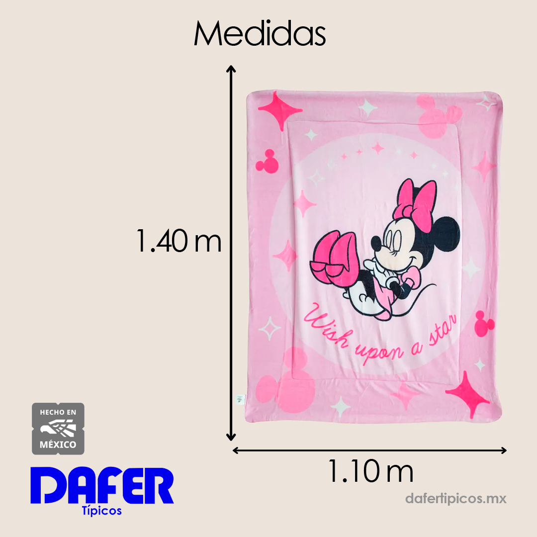 Cobertor Edredón Cunero Para Bebé 1.10mx1.40m Providencia® Minnie Estrellas