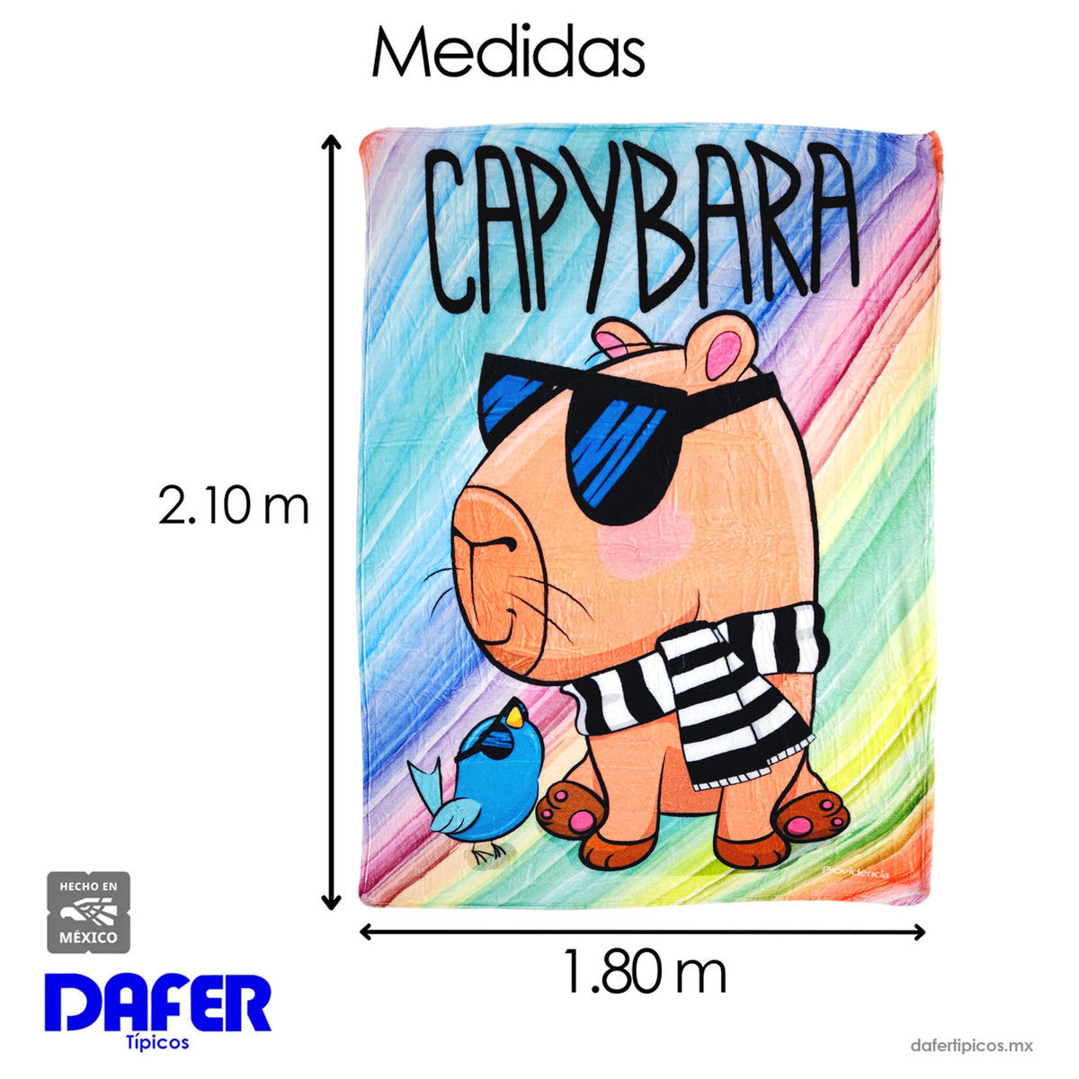 Cobertor Ligero Super Suave Matrimonial Diseños Providencia® Capibara Cool