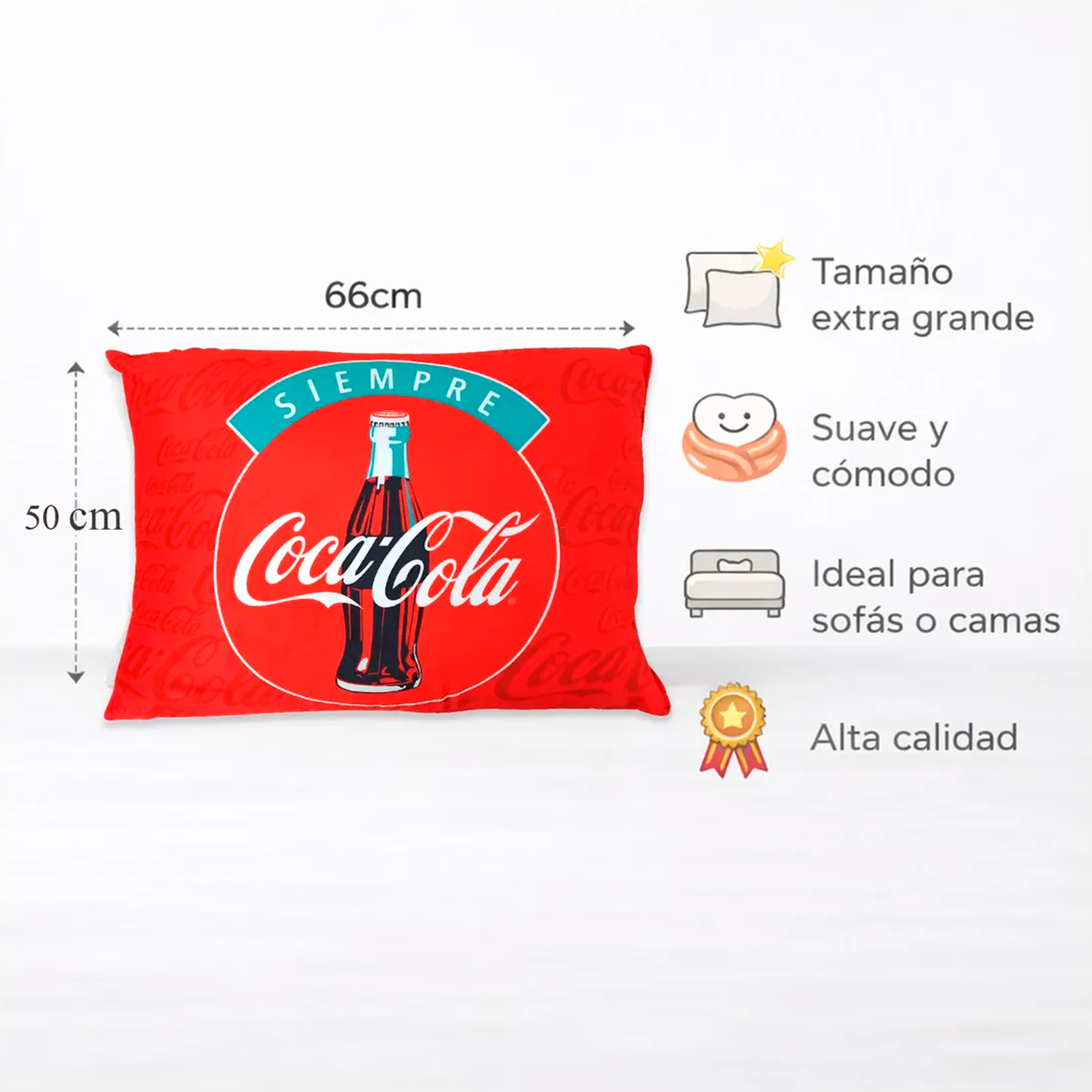 Almohada Ultra Suave Varios Diseños Decoración Modfull Prin® Coca Cola Idiomas