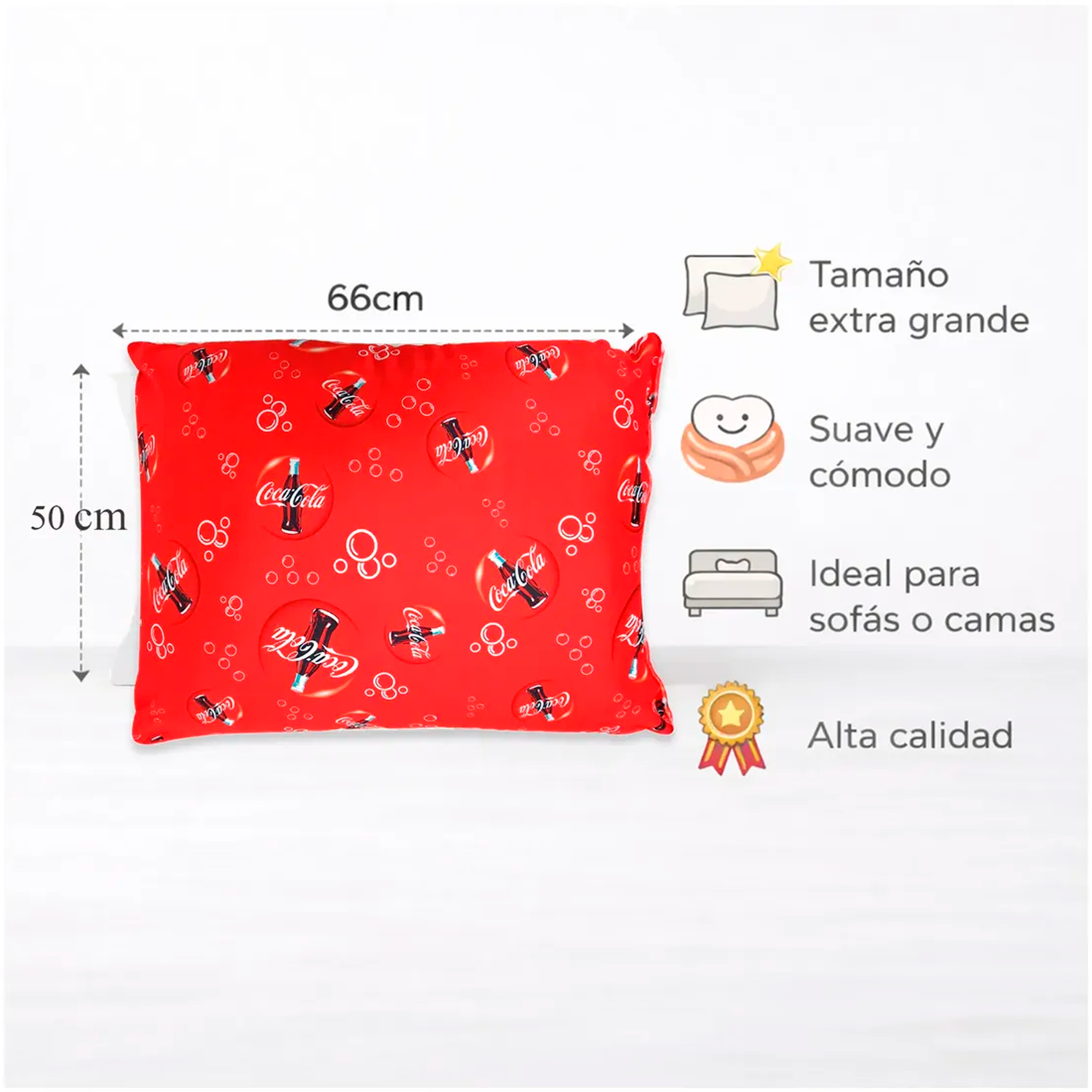 Almohada Ultra Suave Varios Diseños Decoración Modfull Prin® Coca Cola