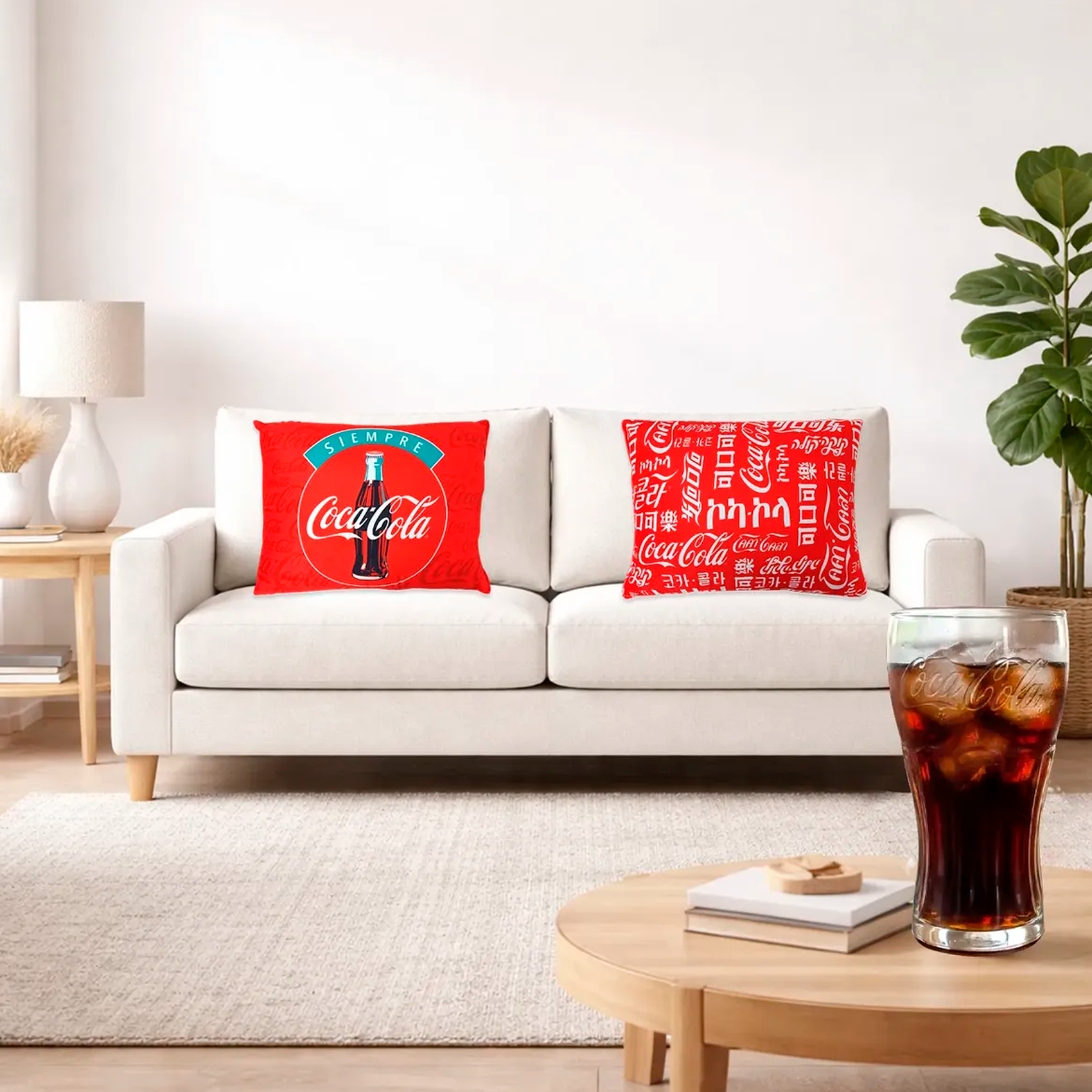 Almohada Ultra Suave Varios Diseños Decoración Modfull Prin® Coca Cola Idiomas