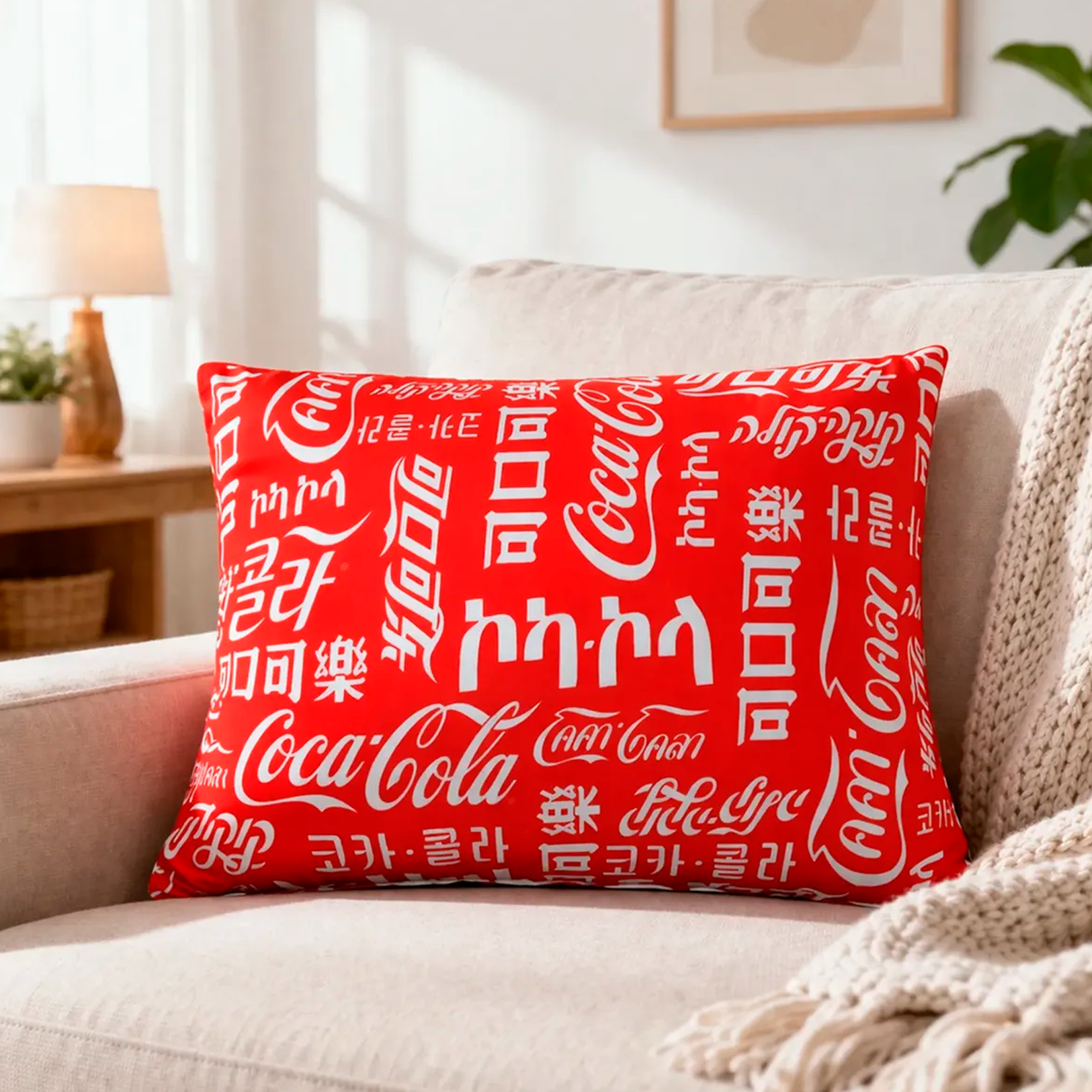 Almohada Ultra Suave Varios Diseños Decoración Modfull Prin® Coca Cola Idiomas