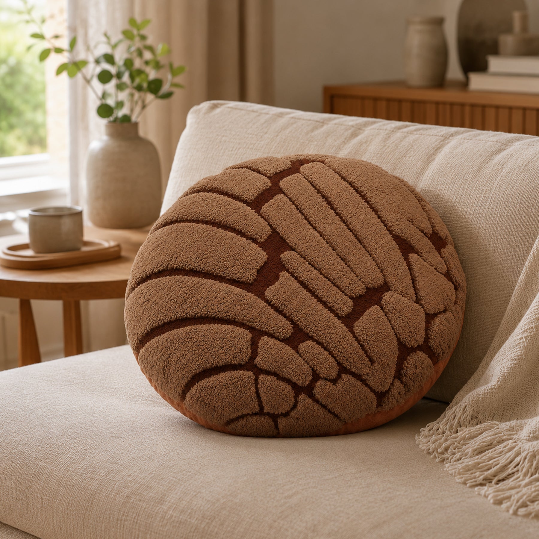Cojín Decorativo Jacquard Concha Chocolate  62cm Providencia®