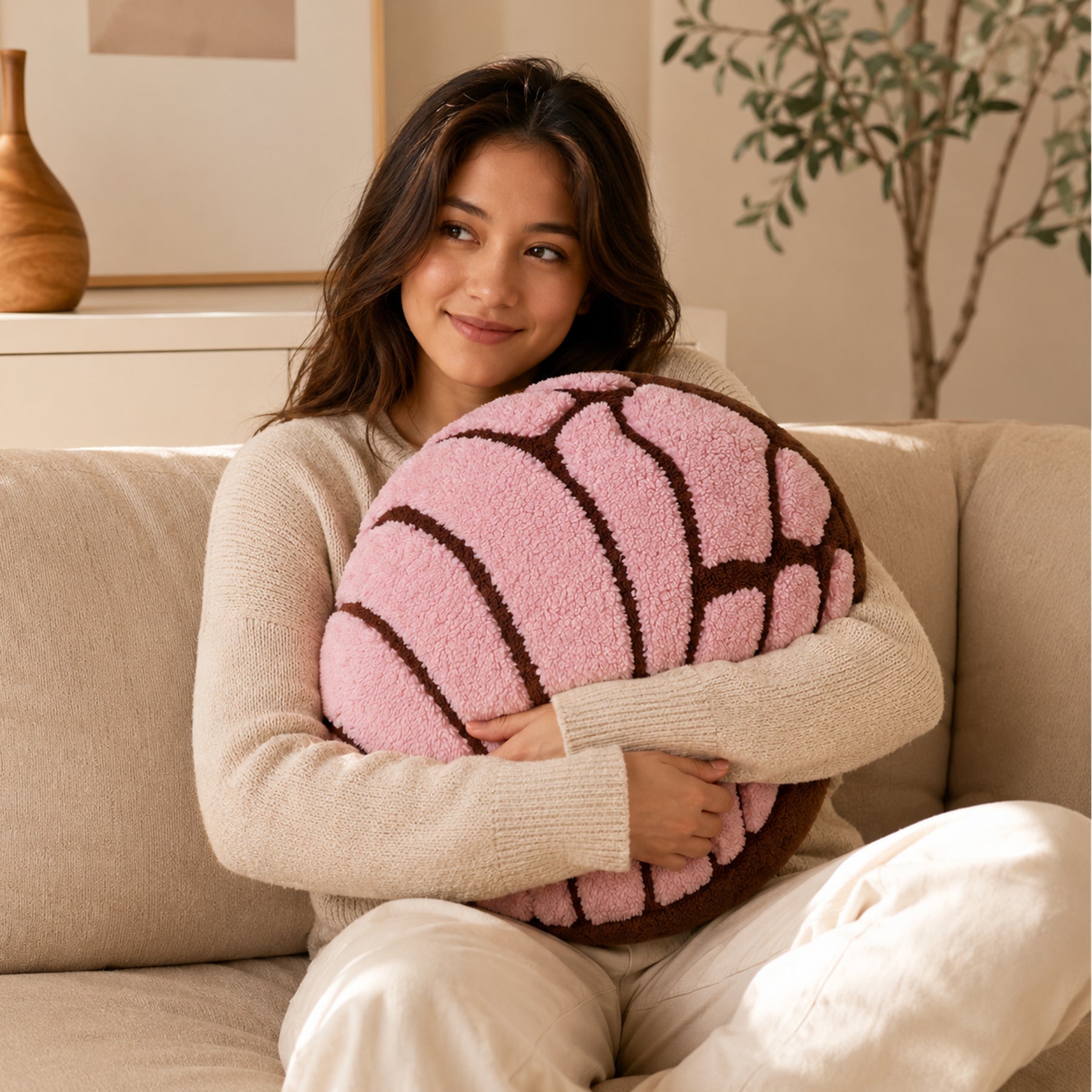 Cojín Decorativo Jacquard Concha Fresa 62cm Providencia®