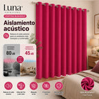 Set De Cortinas Blackout 2pz 1.37 X 2.13mts Marca Luna® Fucsia