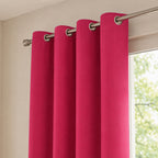 Set De Cortinas Blackout 2pz 1.37 X 2.13mts Marca Luna® Fucsia