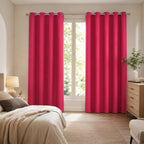 Set De Cortinas Blackout 2pz 1.37 X 2.13mts Marca Luna® Fucsia