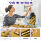 Set De Cortinas Blackout Impermeables 1.37 X 2.13mts Luna® Mostaza