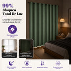 Set De Cortinas Blackout Impermeables 1.37 X 2.13mts Luna® Verde Menta