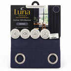 Set De Cortinas Blackout Impermeables 1.37 X 2.13mts Luna® Azul Marino