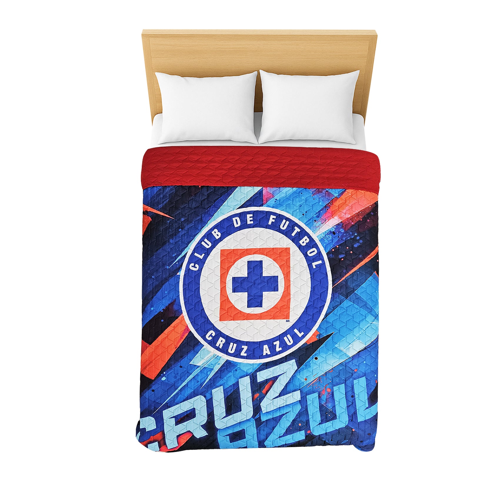 Colcha Capitonada Equipos De Futbol 1.80x2.20 Providencia® Cruz Azul