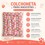 Tapete Estampado Y Acolchado Transportadora Para Mascota Ositos Rosa