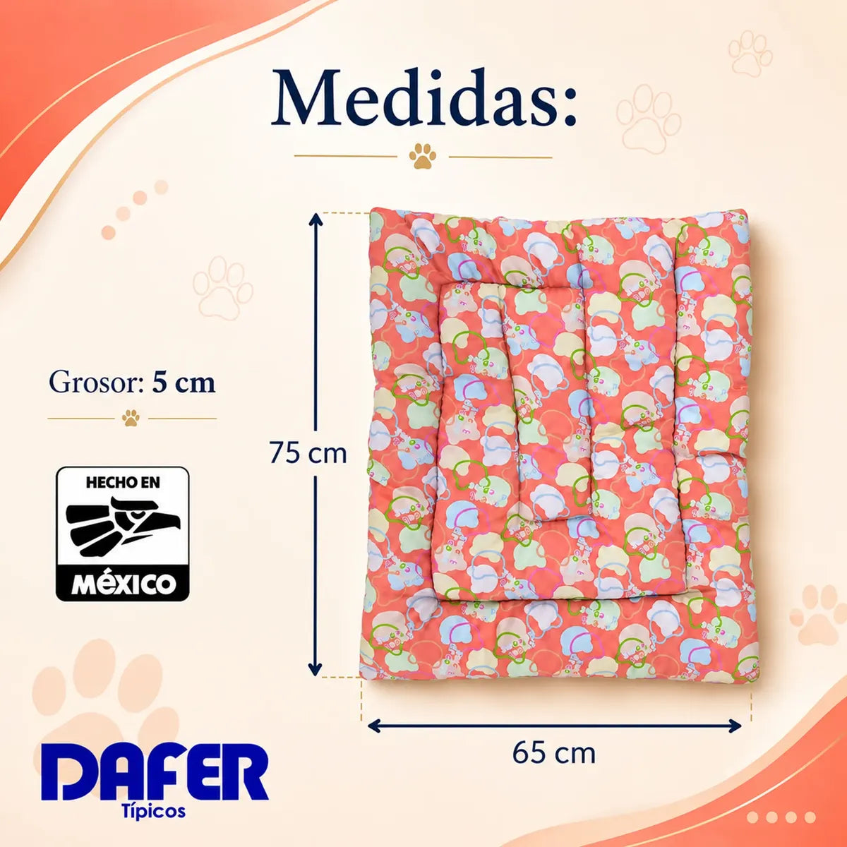 Tapete Estampado Y Acolchado Transportadora Para Mascota Ositos Rosa