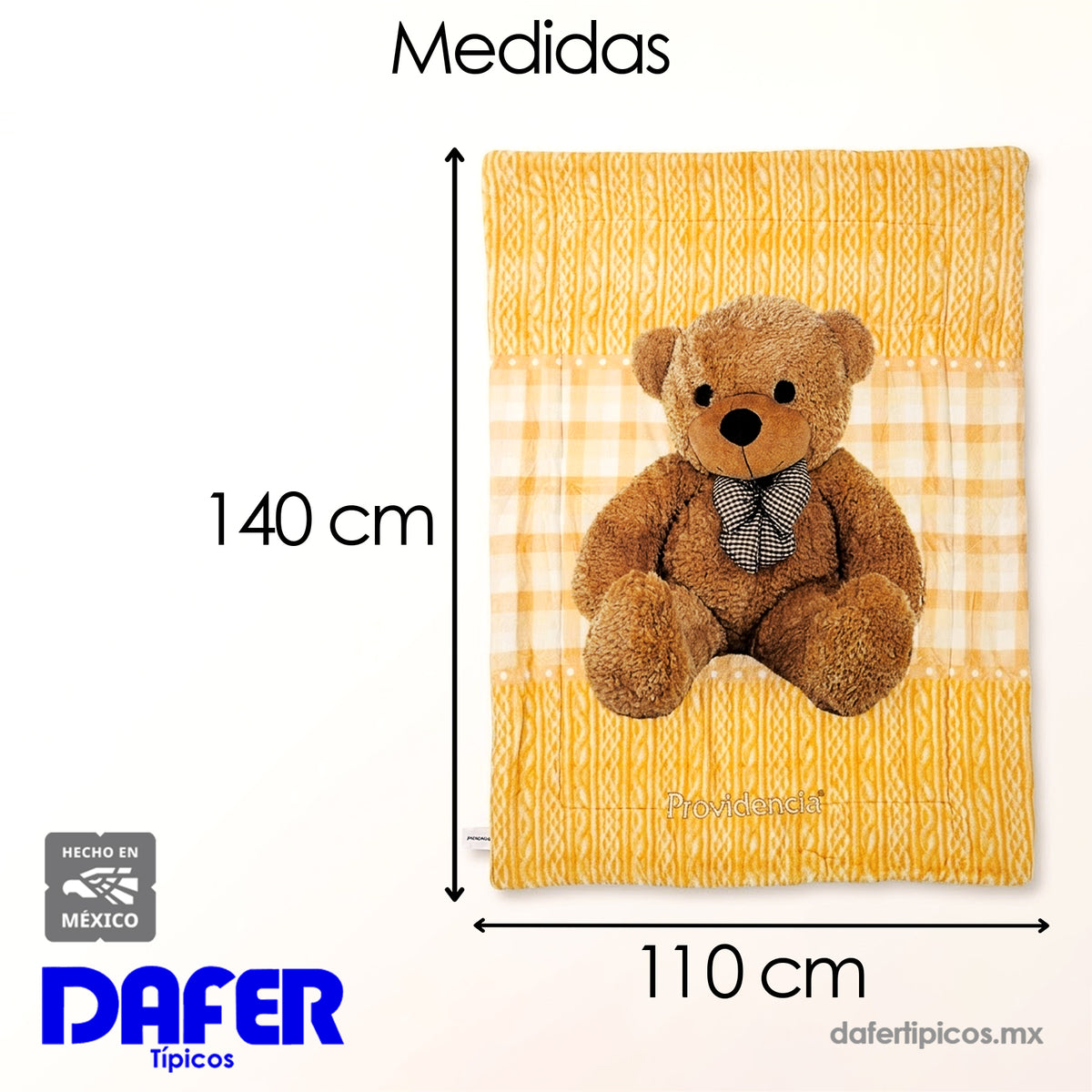 Cobertor Edredón Cunero Para Bebé 1.10mx1.40m Providencia® Teddy Amarillo