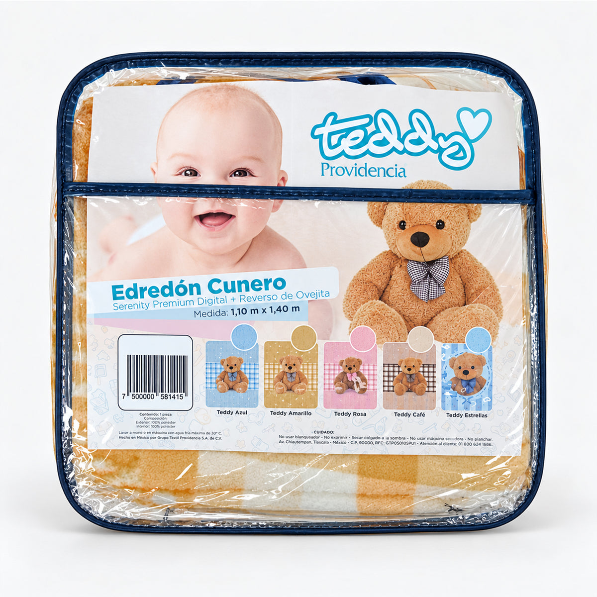 Cobertor Edredón Cunero Para Bebé 1.10mx1.40m Providencia® Teddy Amarillo