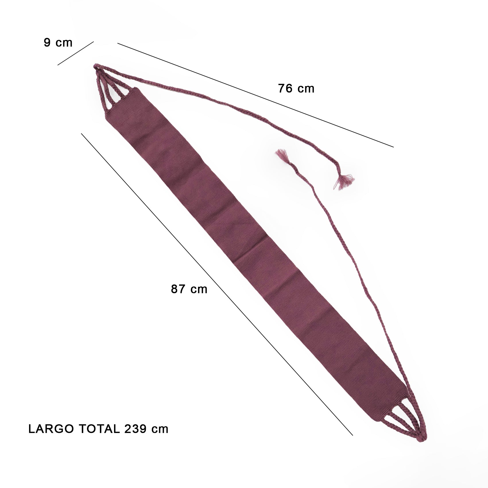 Cinturón Fajilla Artesanal Con Cordones Trenzados Unisex Morado