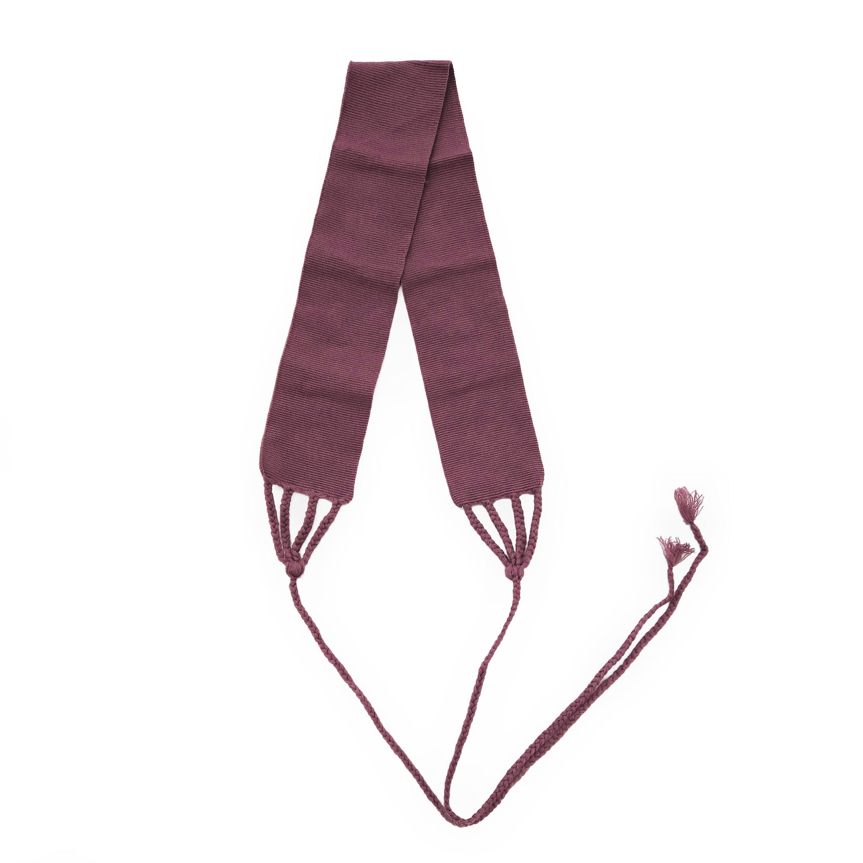 Cinturón Fajilla Artesanal Con Cordones Trenzados Unisex Morado