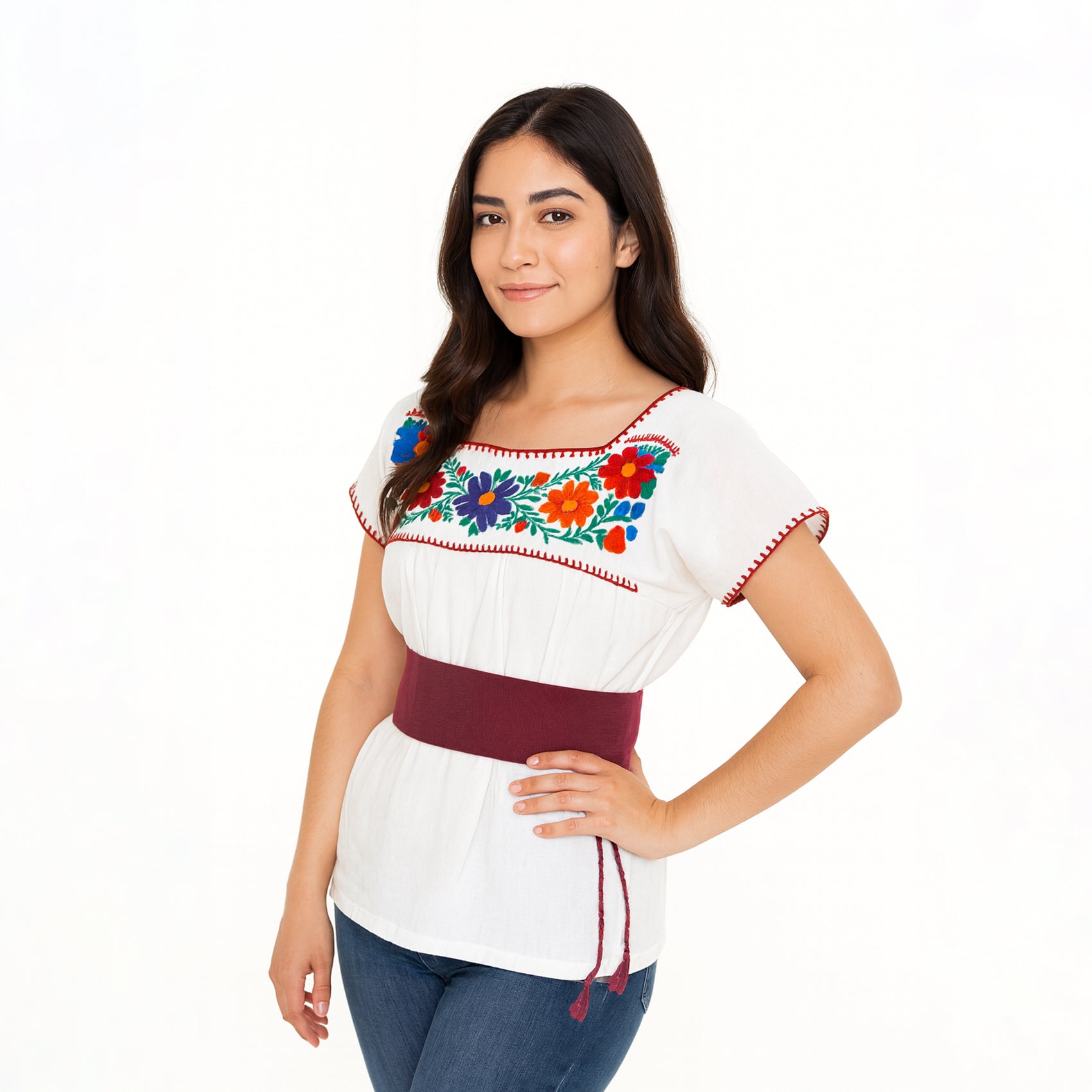 Cinturón Fajilla Artesanal Con Cordones Trenzados Unisex Morado