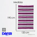 Falsa Artesanal 1.90m X 1.20m Cobija Multiusos Mexicana Lila