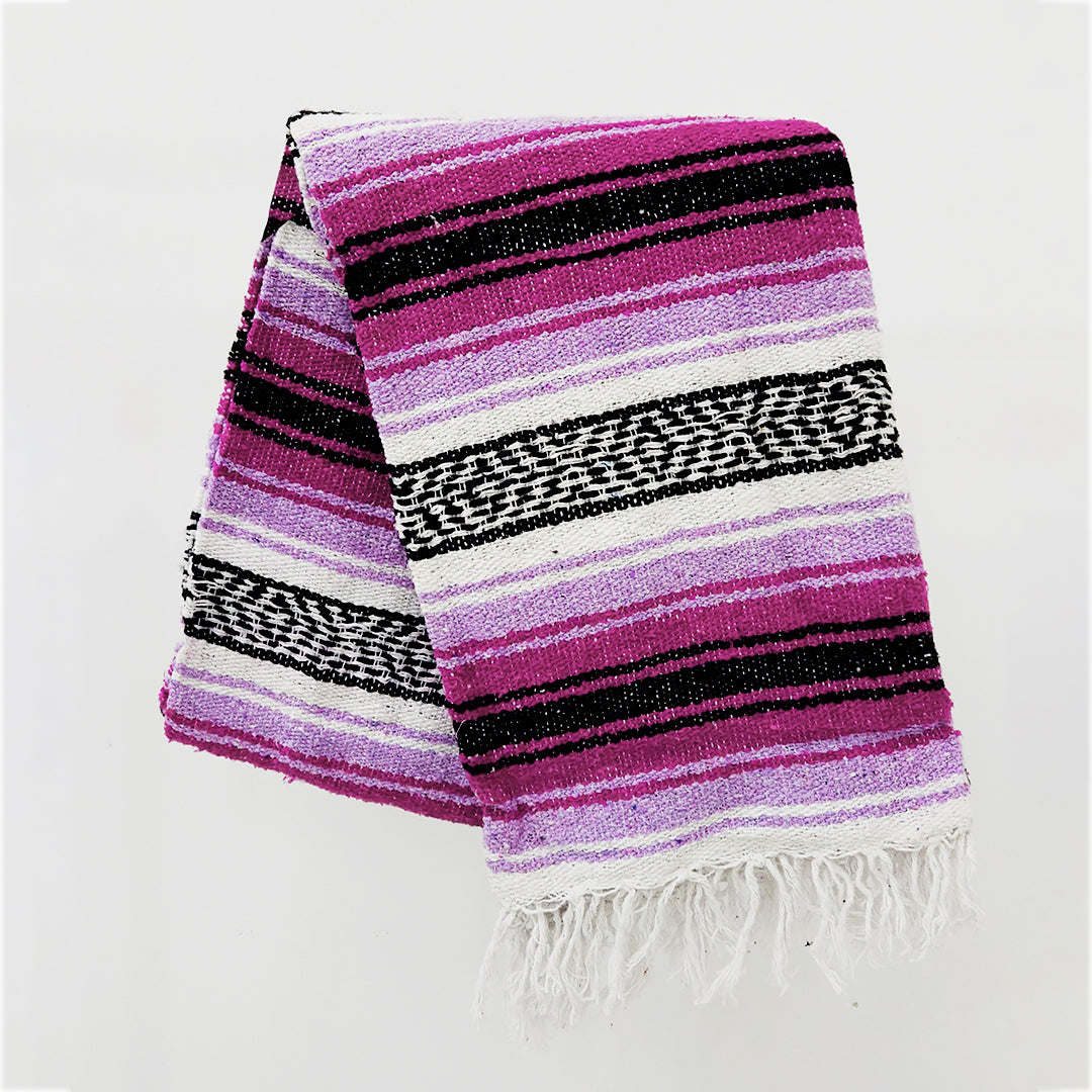 Falsa Artesanal 1.90m X 1.20m Cobija Multiusos Mexicana Lila