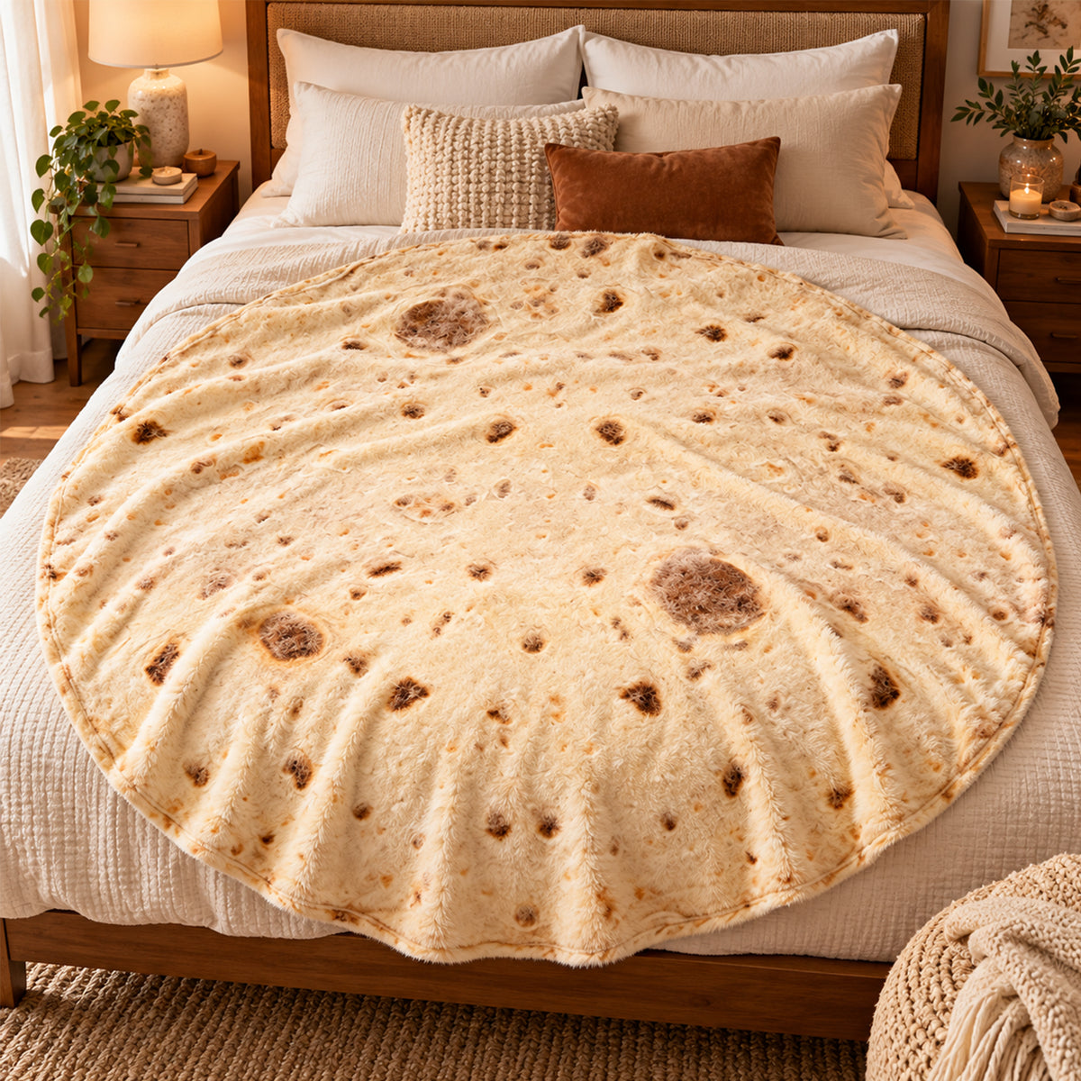 Frazada Divertida Circular Suave Marca Providencia® Tortilla de Harina