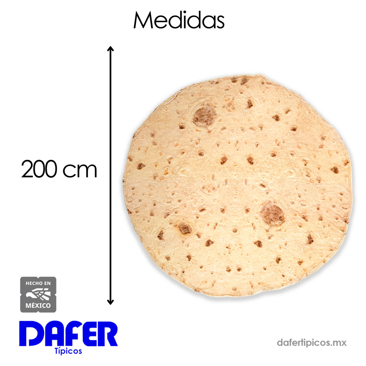 Frazada Divertida Circular Suave Marca Providencia® Tortilla de Harina