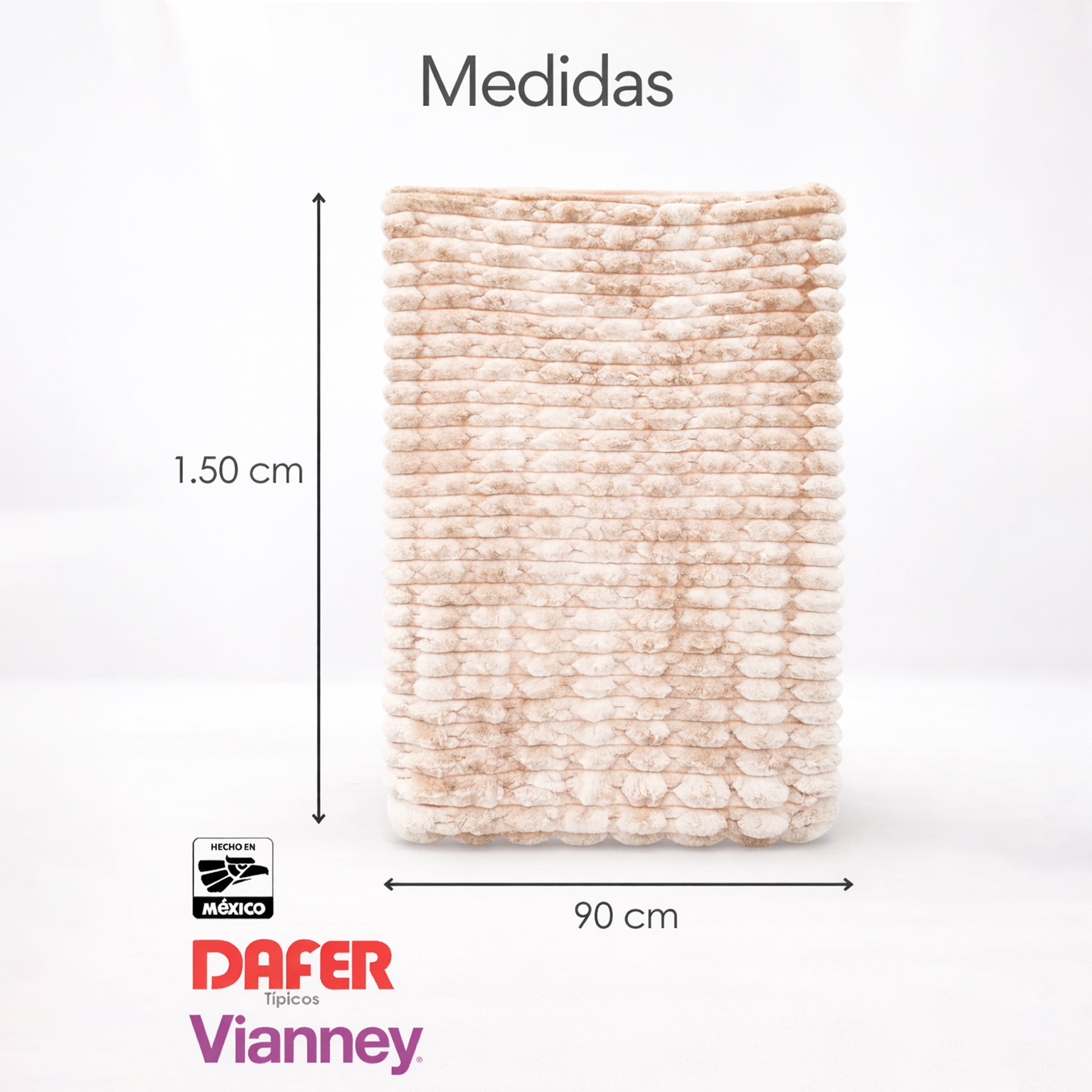 Frazada Gante Beige Suave Decoración 90x150cm Vianney®